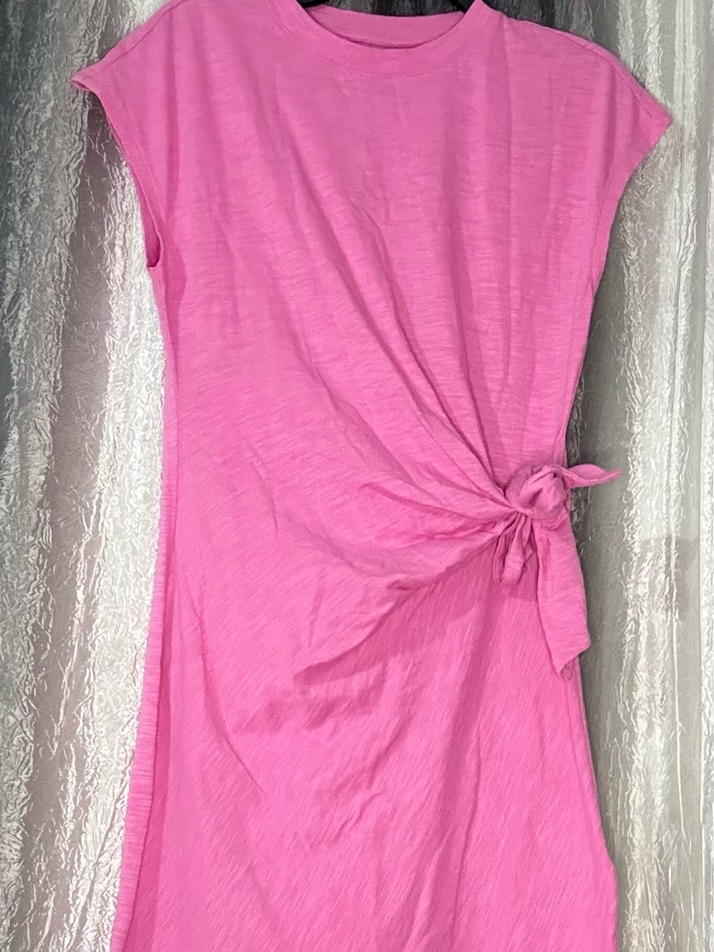 GAP Bright Pink Tee with Side Knot Detail